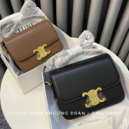 Túi da trơn khoá đồng size 20cm nhiều ngăn kèm hộp
